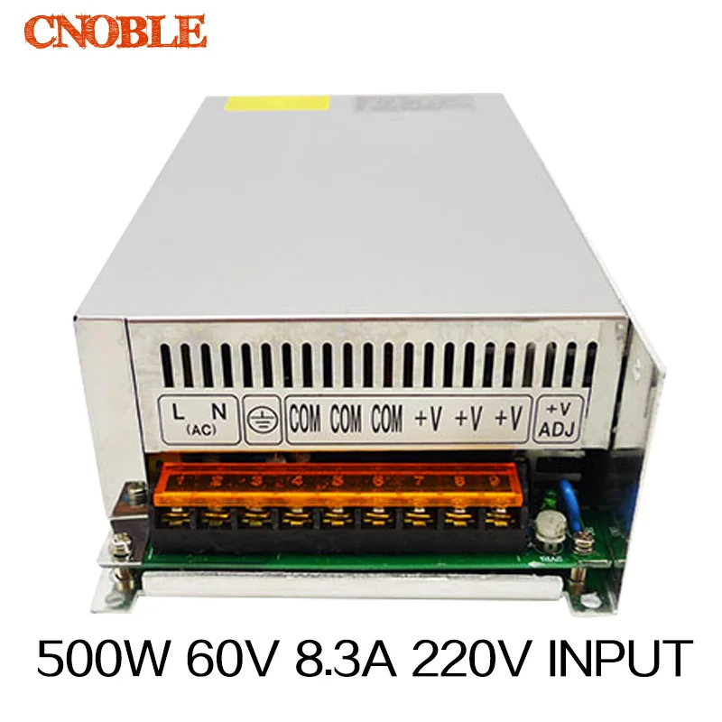 

High power switching power supply 500W 60V 8.3A switching power supply AC to DC for LED strip ligth Free shipping(S-500-60)
