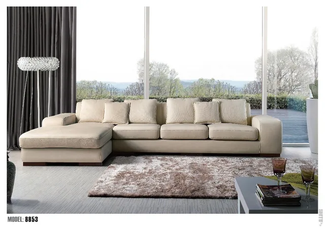 Hot Sale Modern big U shaped genuine leather round Corner