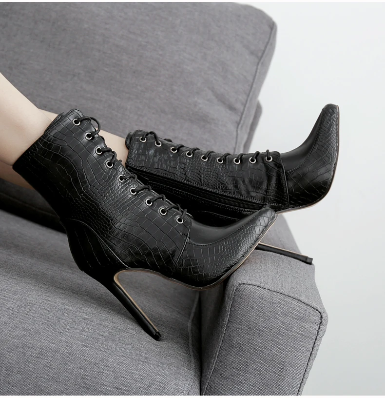 Womens Fashion Boot High Heels Sexy Lady Boot Party Mid-calf Snow Boots Women Motorcycle Winter Boots Women Waterproof Plus Size 10 (5)