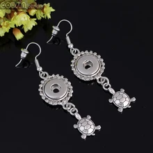 12mm Ginger snap jewelry Earrings interchangeable jewelry charm Turtle Earrings 1pair Free Shipping Cousin Jewelry