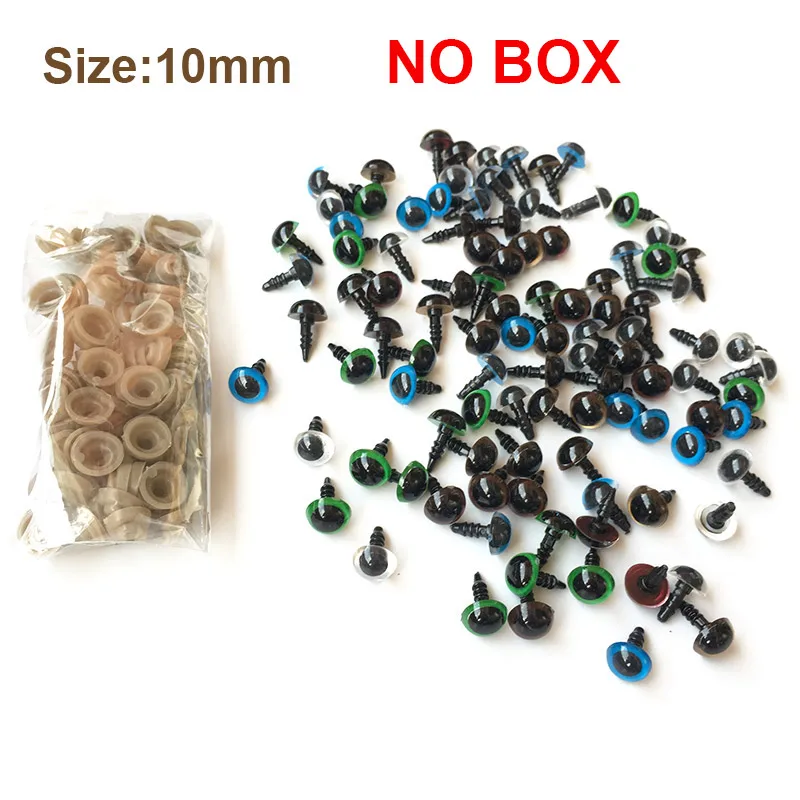 50 Pairs 10mm/12mm Mix Color Plastic Safety Eyes High quality Cute For Teddy Bear Stuffed Toys Snap Animal Dolls Gifts with Plug 8