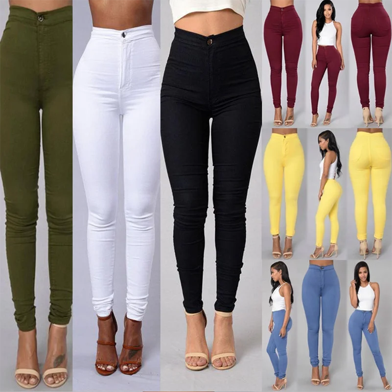 S--XXXLWomen Denim Skinny Jeggings Pants High Waist Stretch Jeans Slim Pencil Trousers Wash Skinny Jeans Woman High Waist Winter