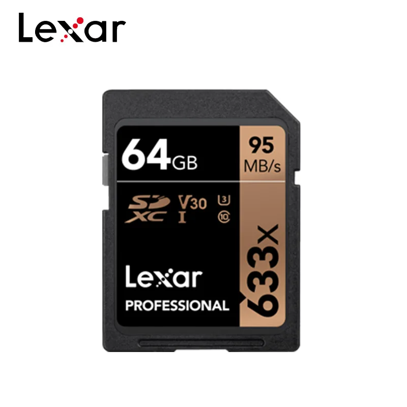 Lexar 633x SD Card 64 Гб оперативной памяти, 16 Гб встроенной памяти, класс 10 высокая Скорость 95 МБ/с. 128 ГБ оперативной памяти, 32 Гб встроенной памяти, U1 UHS-I для 1080p Full-HD 4K Камера