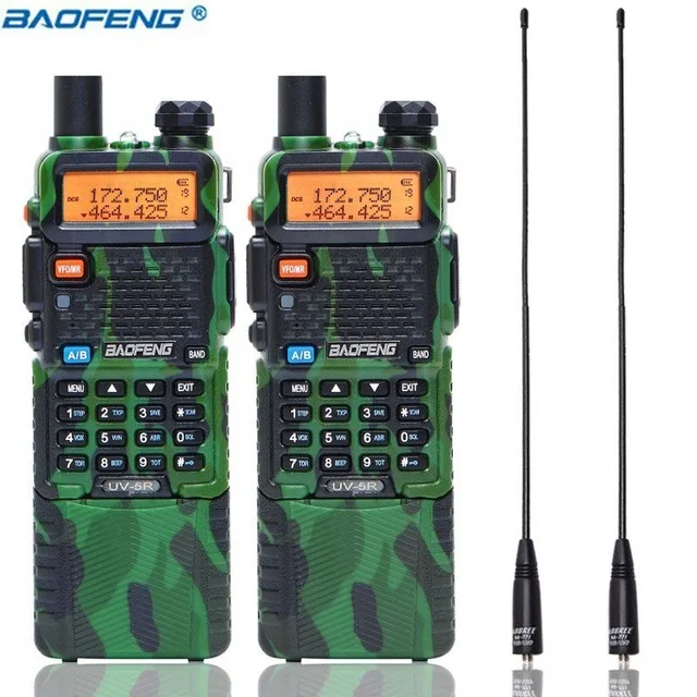 2 шт BaoFeng UV-5R 3800 мАч батарея коммуникатор рация Двухдиапазонная VHF/UHF 136-174& 400-520 МГц CB радио+ 2 шт NA-771 антенна - Цвет: camo add 2pcs 771