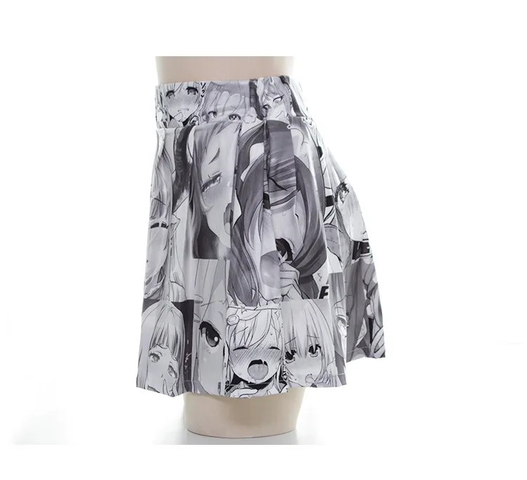 Женская Сексуальная короткая плиссированная юбка в стиле Харадзюку с милым аниме для косплея, японские мини юбки с высокой талией в стиле кавайных комиксов для девочек