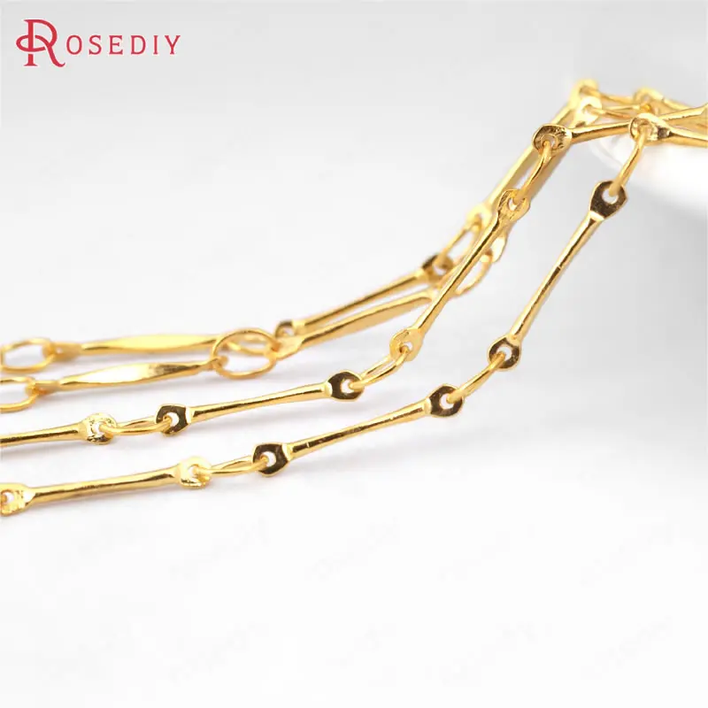 21349) 2 метра 2-2,5 мм позолоченные медные стержни звенья цепи ожерелье цепи Diy ювелирных изделий Аксессуары оптом