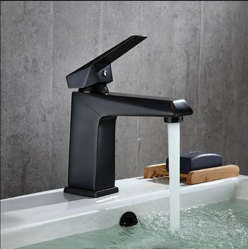 

Free Shipping Basin Faucet ORB finished sink faucet Black bathroom Water Mixer hot and cold sink faucet,basin tap mixer