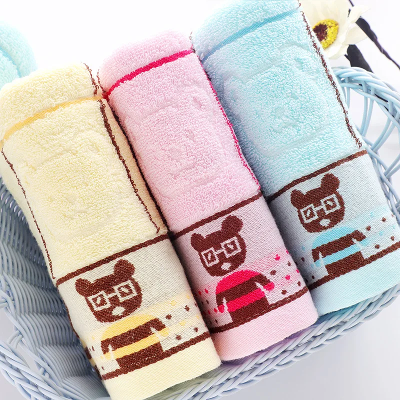 Lovely Cartoon Bear Face Towels Soft Cotton Beach Comfort Cute