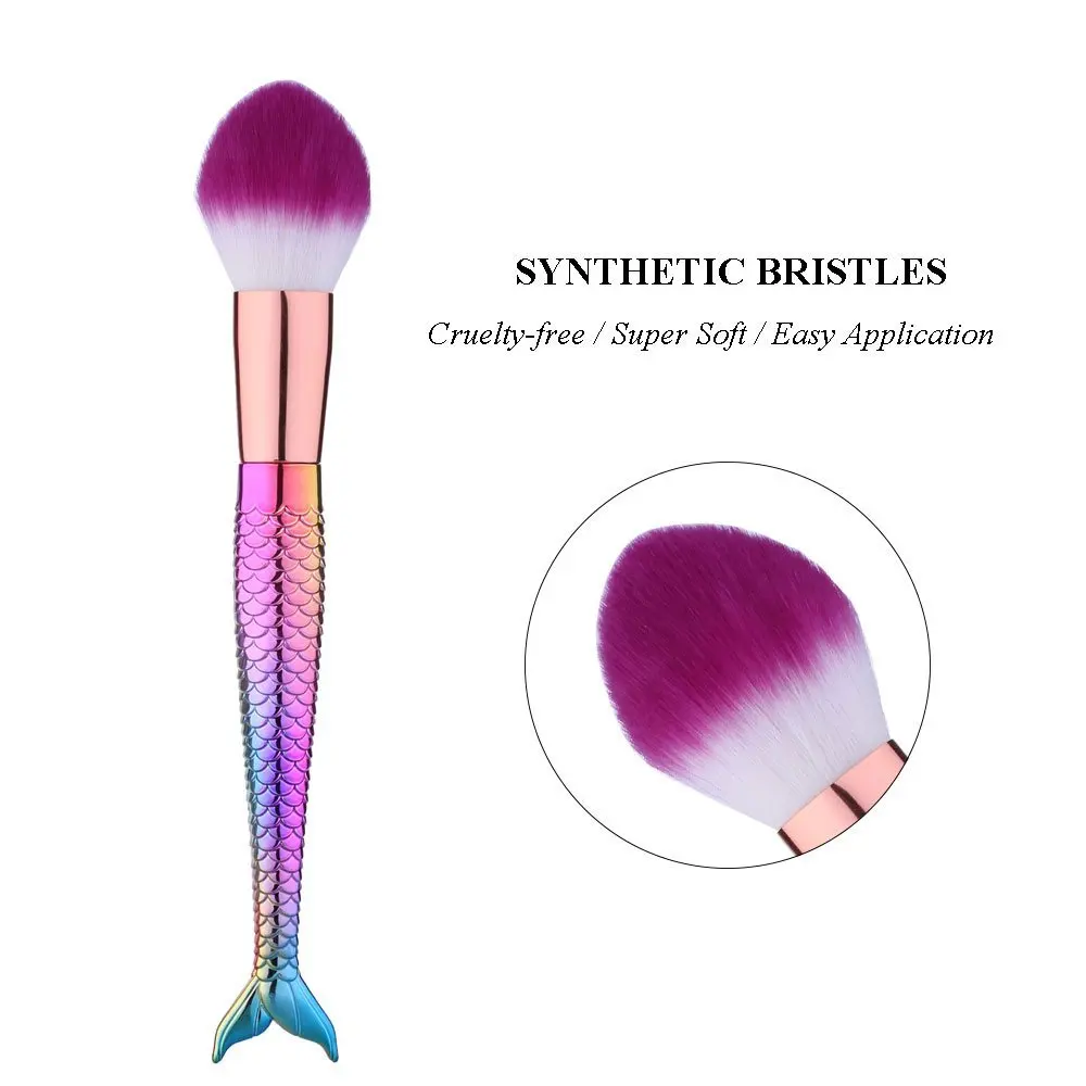 10 шт., набор кистей для макияжа с единорогом и русалочкой, рыбий хвост, пудра, тени для век, кисти для макияжа, контурные смешивания, косметические кисти