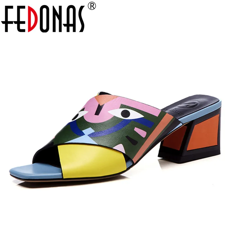 FEDONAS <b>Women Sandals</b> High Heels New Prints <b>Summer</b> ...
