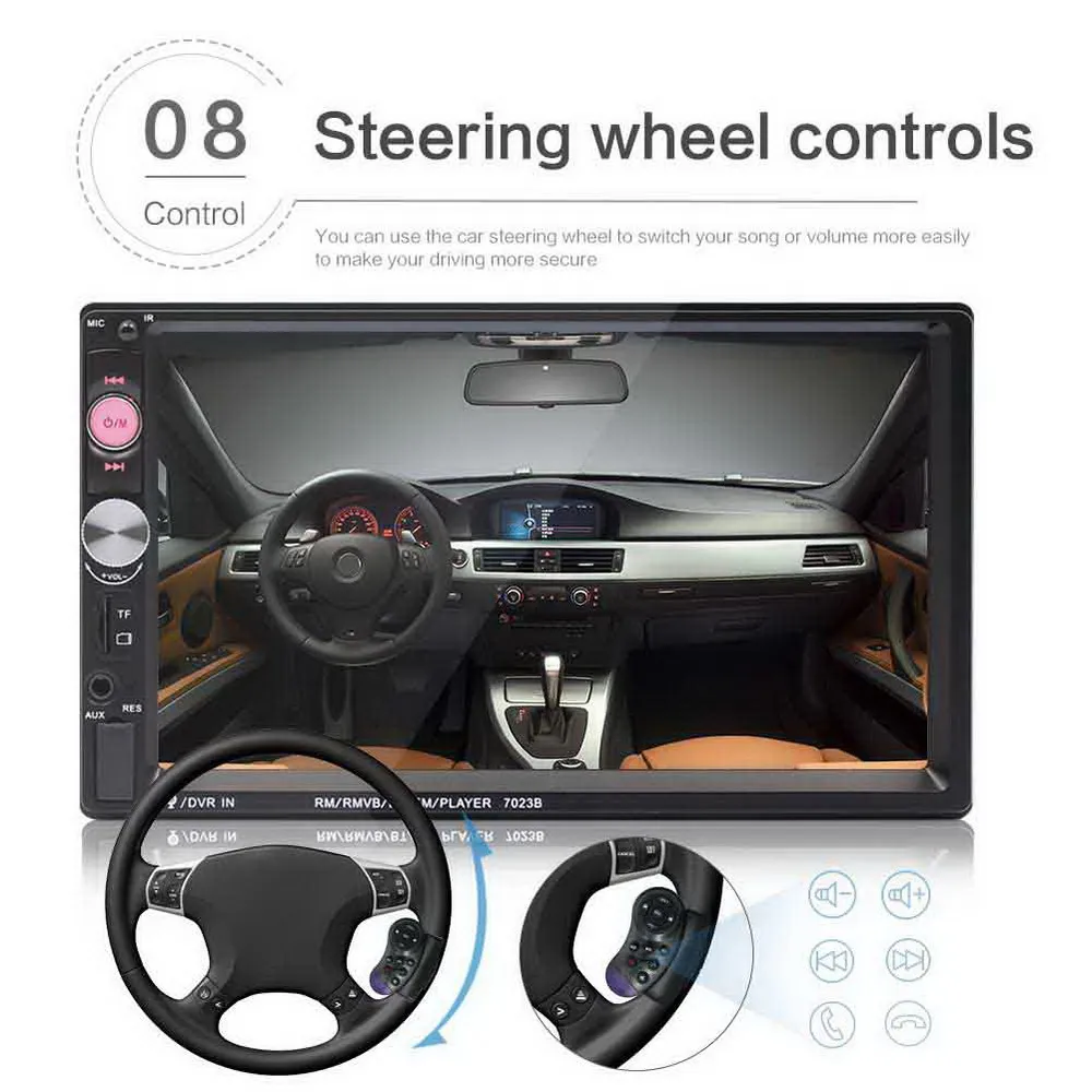 

Rear camera Monitor 2 din car radio 7" Player MP5 Touch Screen Bluetooth handsfree HD Multimedia media Android FM TF no GPS