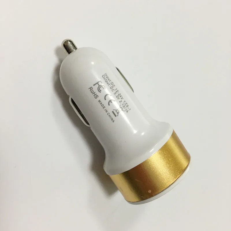 DC 12 V Вход 5V 2.1A/1A выход двойной USB Автомобильное зарядное устройство металлическая круглая головка автомобильное зарядное устройство для iphone samsung для xiaomi huawei