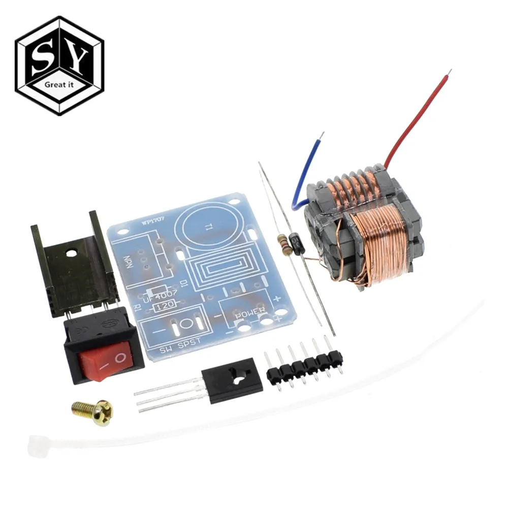 

15KV High Frequency DC High Voltage Arc Ignition Generator Inverter Boost Step Up 18650 DIY Kit U Core Transformer Suite 3.7V