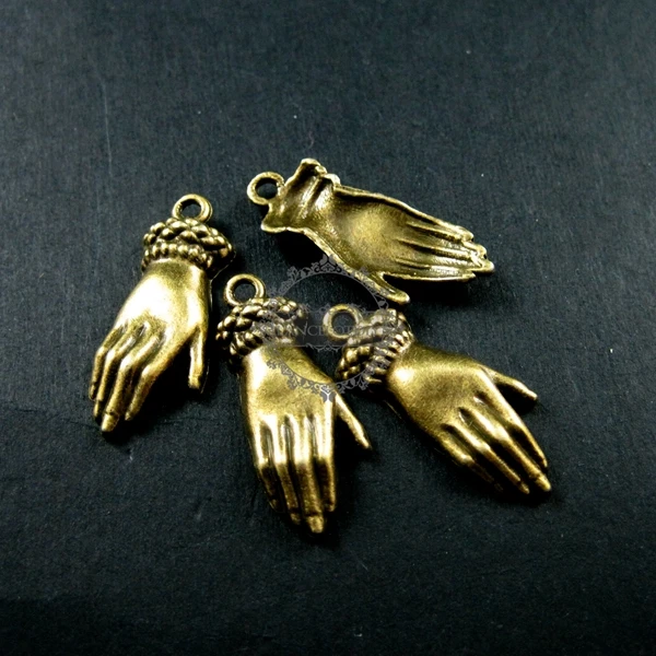 

12x26mm vintage style antiqued bronze hand DIY pendant charm supplies findings 1810314