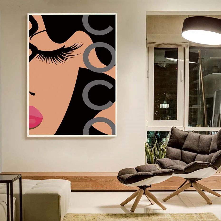 Creative-Woman-Portrait-Drawing-Wall-Art-Modular-Fashion-Canvas-Painting-Two-Color-Version-Posters-Prints-Living (4)