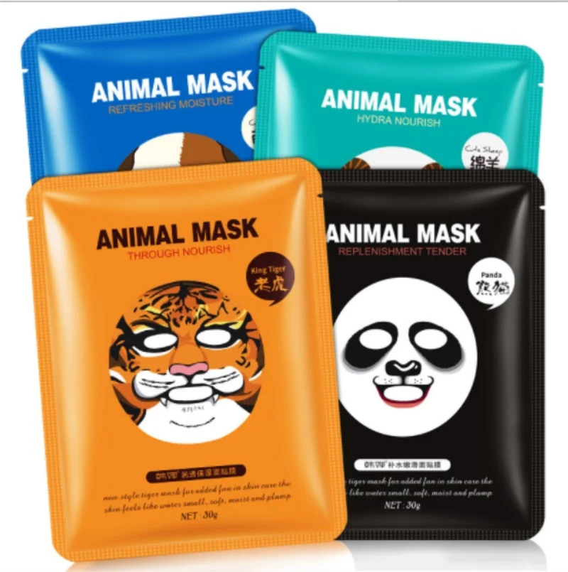 

BIOAQUA Skin Care Sheep/Panda/Dog/Tiger Facial Mask Moisturizing Cute Animal Face Masks / 200pcs