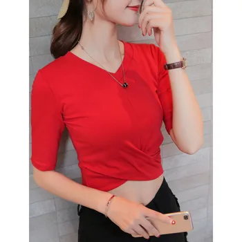 

sexy crop top t shirt women t-shirt tee shirt femme summer tops for women 2019 camisetas mujer Short woman tshirt white t shirts