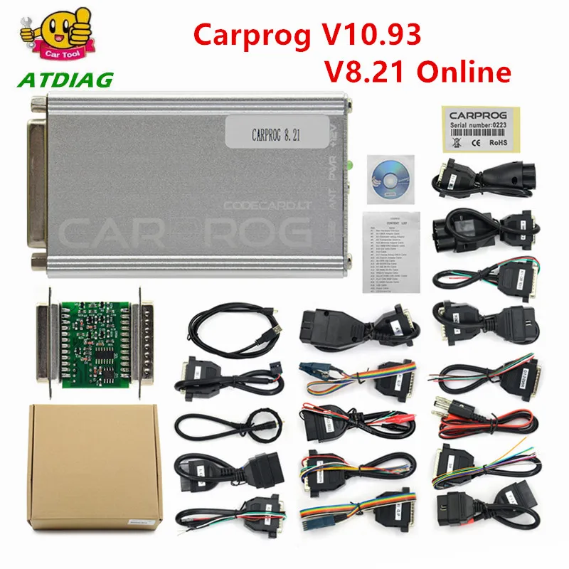 

Online Carprog V8.21 Full Adapter Car Prog V10.93/V10.05 +Keygen For Airbag/Radio/Dash/IMMO/ECU Programmer Auto Repair Tool