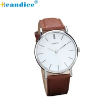 Fabulous 1pc New Women watches Retro Design Leather Band simple design hot style Analog Alloy Quartz Wrist watch women relogio