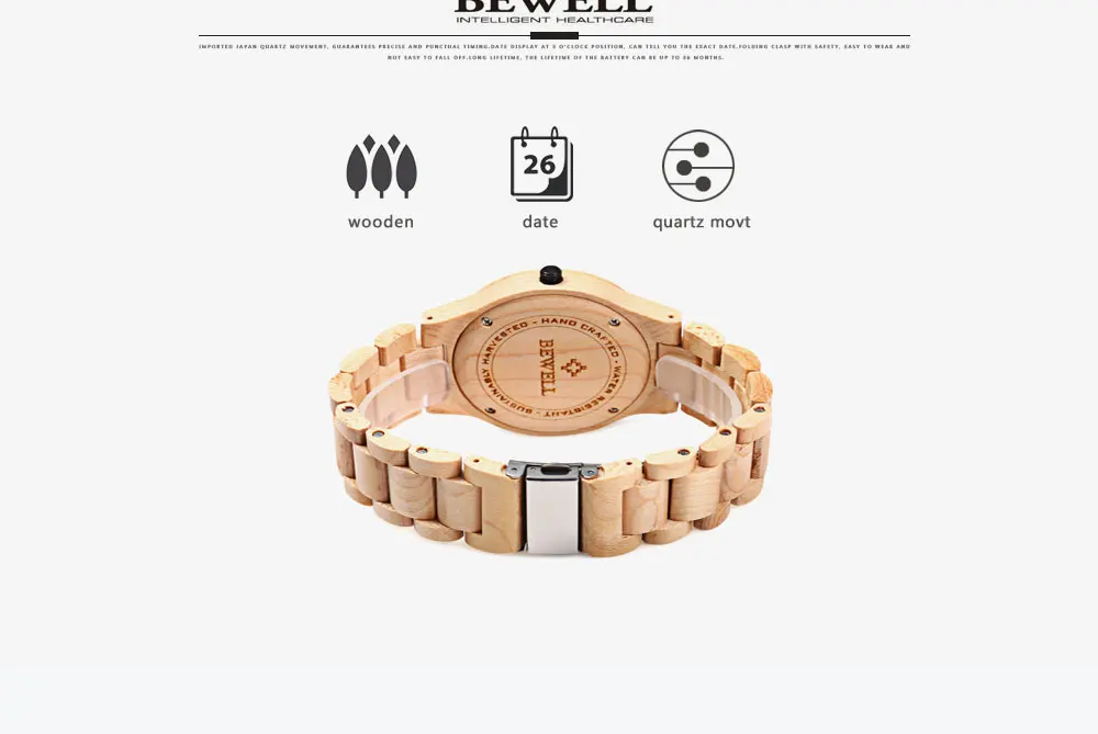 2017 BigBen Bewell Luxury Brand Wood Watch Men Analog Natural Quartz Movement Date Male Wristwatches Clock Relogio Masculino (5)