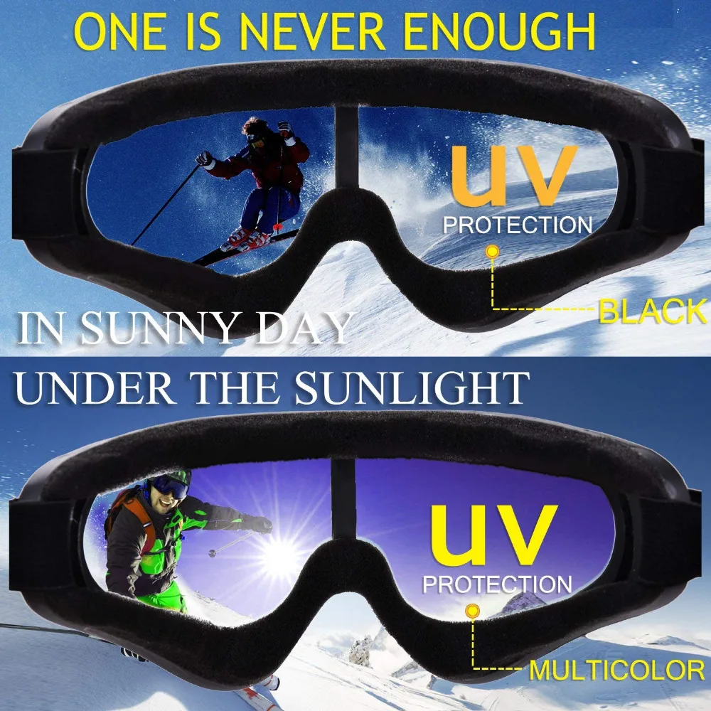 2 шт./лот лыжные очки противотуманные зимние регулируемые лыжные очки сноуборд снежные очки анти-УФ Скейт очки для взрослых детей