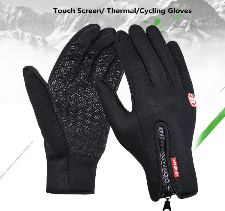 Zipper Closure Polar Fleece Thermal Fishing Gloves Anti-slip Silicone Gloves Touch Screen Waterproof Winter Gloves for Fishing (4)