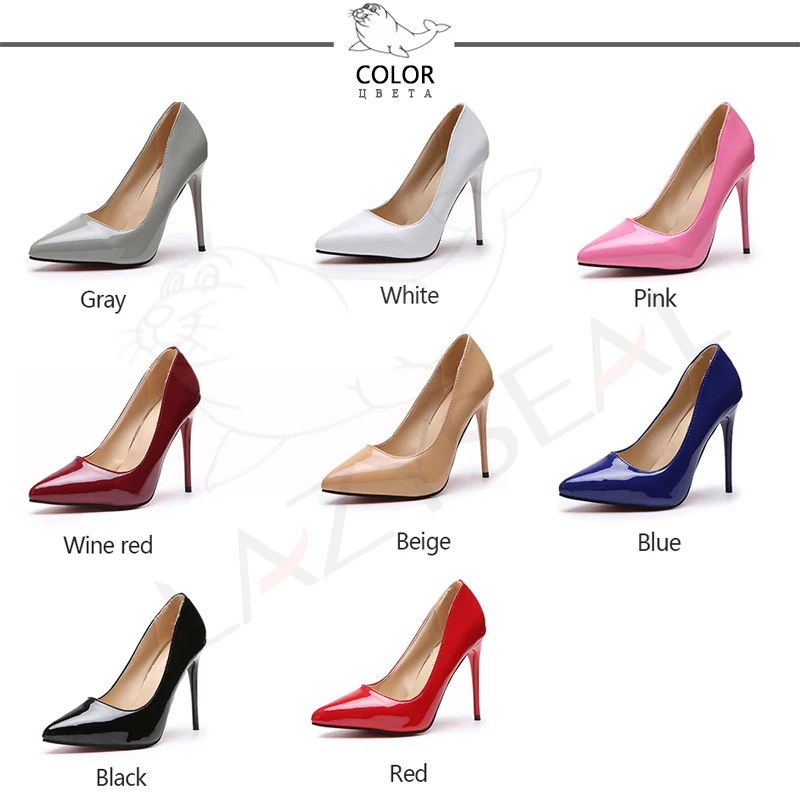 LazySeal Women Pumps High Heels Shoes Woman Stiletto Pointed Toe Female Sexy Party Shoes Office Lady Wedding Party Plus Size