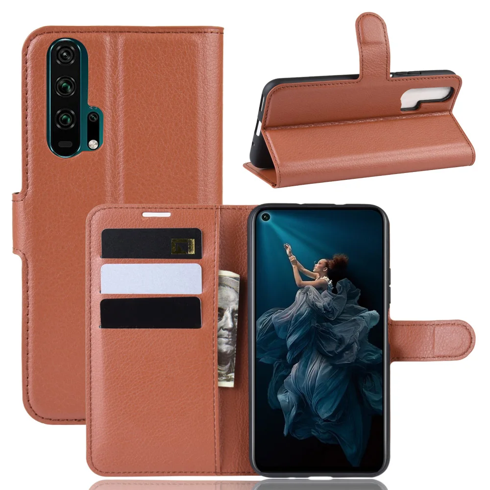 Чехол книжка из искусственной кожи с зернистой текстурой личи для huawei P Smart Z Nova 5i Y9
