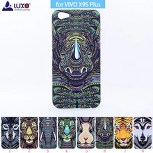 LUXO Rei Da Floresta Animais Asteca Rostos Lobo Leão Coruja Padrão Rígido Impressão tampa do Telefone Caso Protetora para BBK vivo X9S X9S Plus