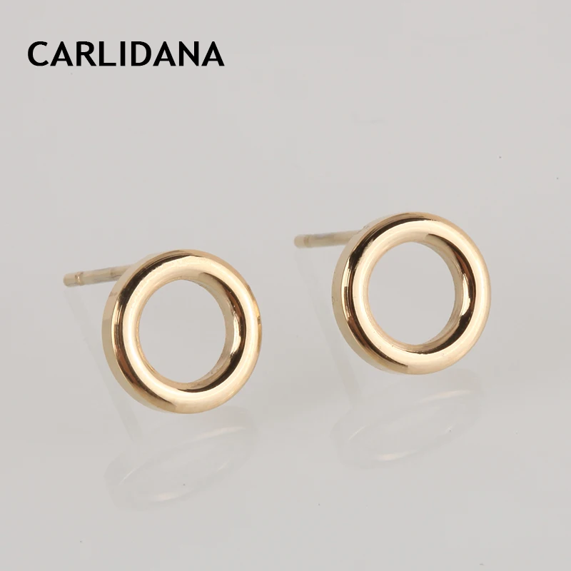 

CARLIDANA Trendy Stud Earrings for women Small Stainless Steel Earrings for women Round Hollow Ear Studs Jewellery