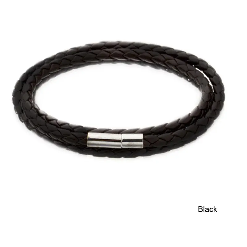 Кожаный браслет для мужчин и женщин, многослойный тканый браслет, кожаный шнур, крученый браслет, ювелирное изделие - Окраска металла: B