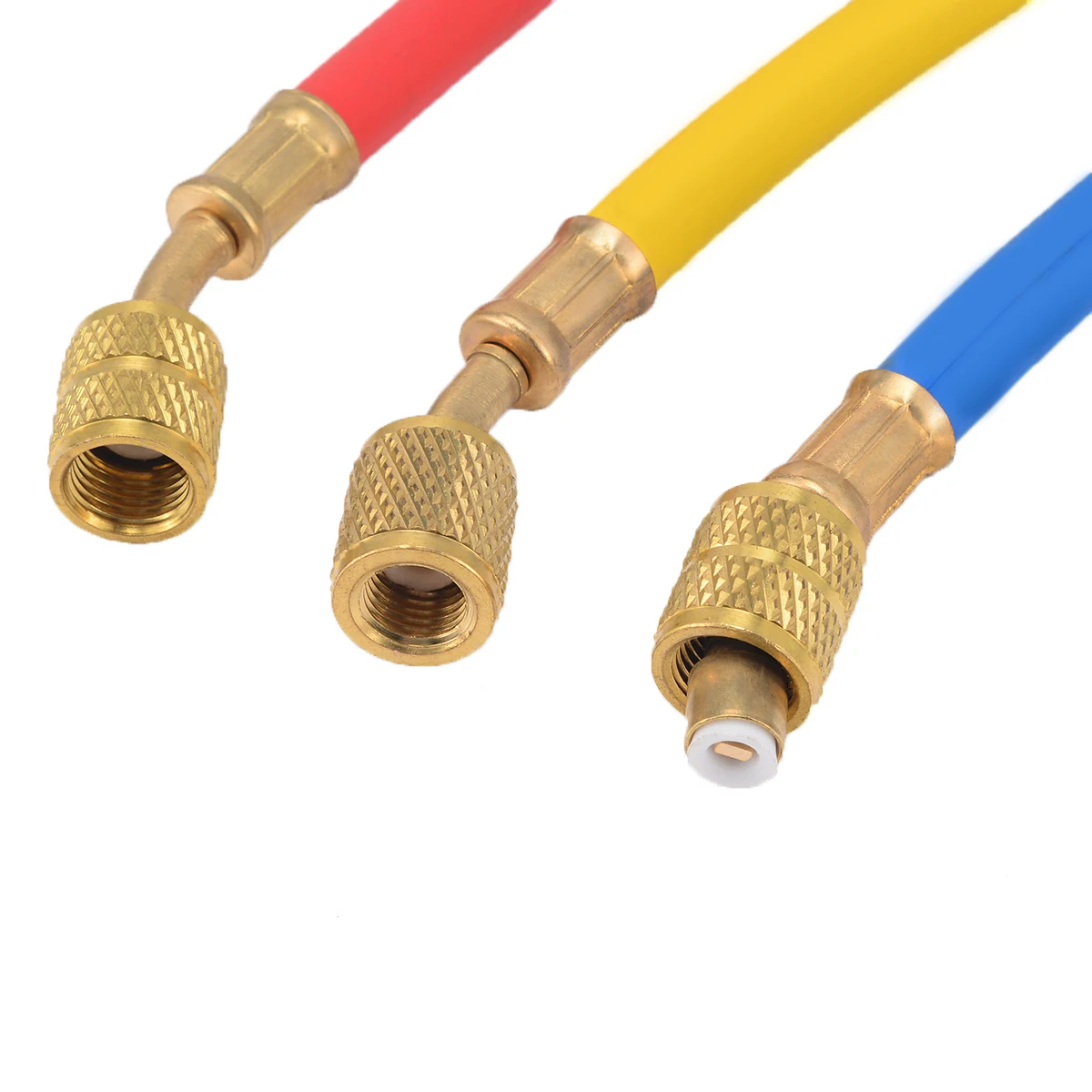 3pcs Practical R134a R410a Manifold Gauge Set A/C Air Condition Refrigeration Charging Hoses 800PSI 19cm 1/4" SAE Female Mayitr