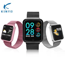 Красивый роскошный стальной браслет для девочек, розовые Смарт-часы, мониторинг сердечного ритма, смарт-браслет, пульт дистанционного управления камерой, сменные ремни