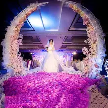 Изготовленный На Заказ 1/1. 2/1. 5/1. 8/2м белый луна корабль металлические железные арки свадебный фон Настенный декор Шелковый цветок подставка в форме полумесяца Свадебные настенный луна арки