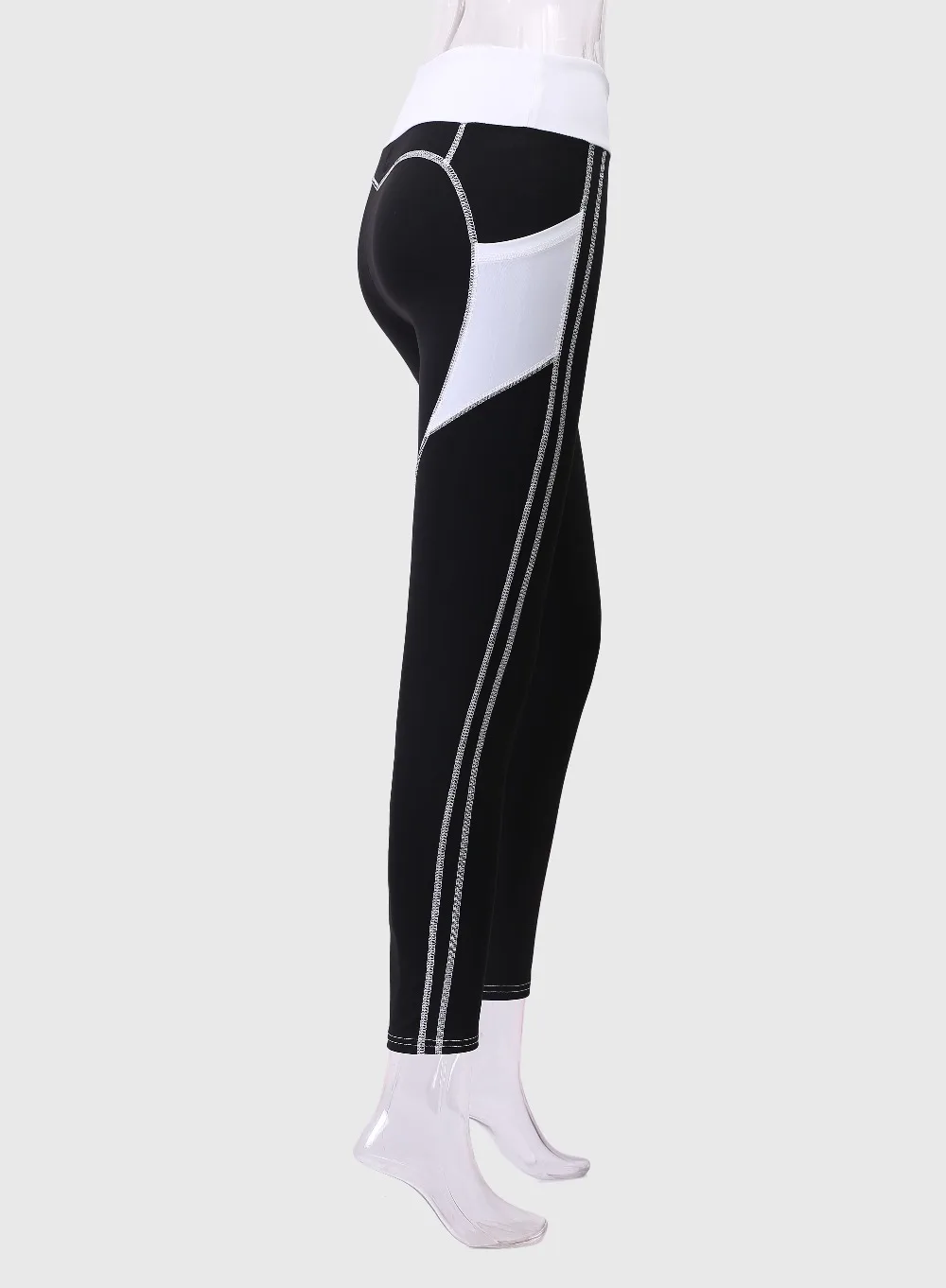 Модные штаны для йоги женские черные и белые облегающие штаны для йоги Леггинсы