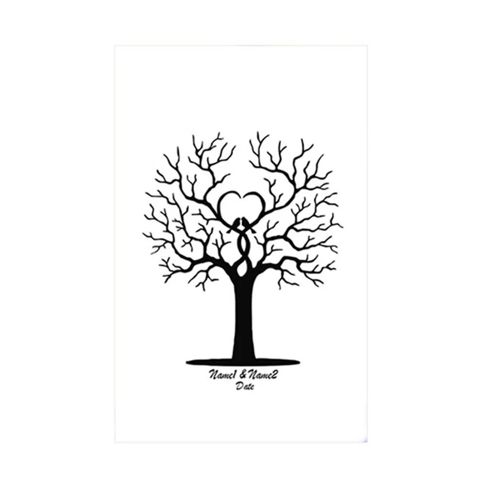 Креативный знак отпечатки пальца-в дереве Подпись картины для свадьбы День Рождения Вечеринка отпечаток пальца дерево Свадьба Гостевая книга подарок декор