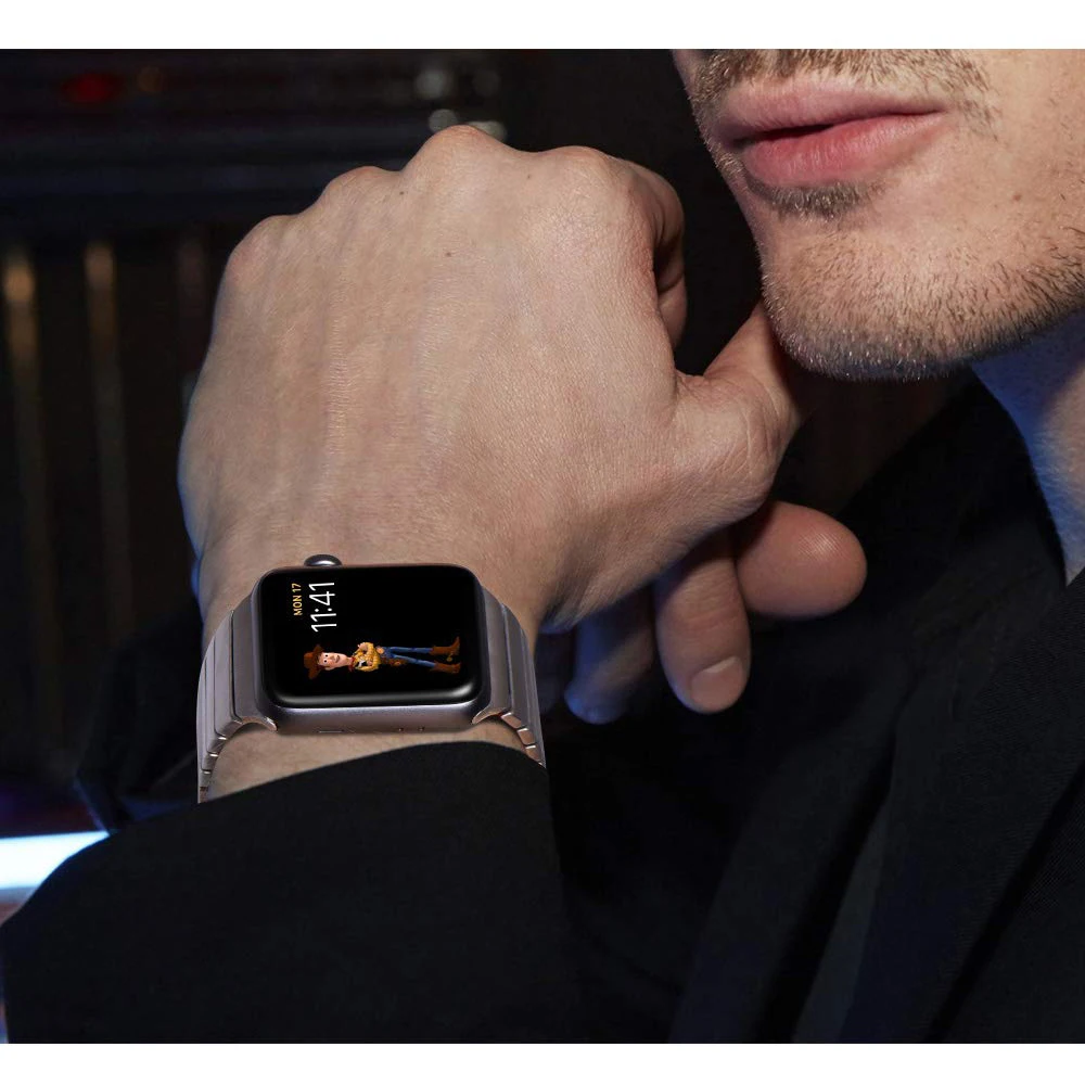 Ремешок из нержавеющей стали для Apple watch band 44 мм 40 звеньевой браслет iwatch 42 correa 38 apple