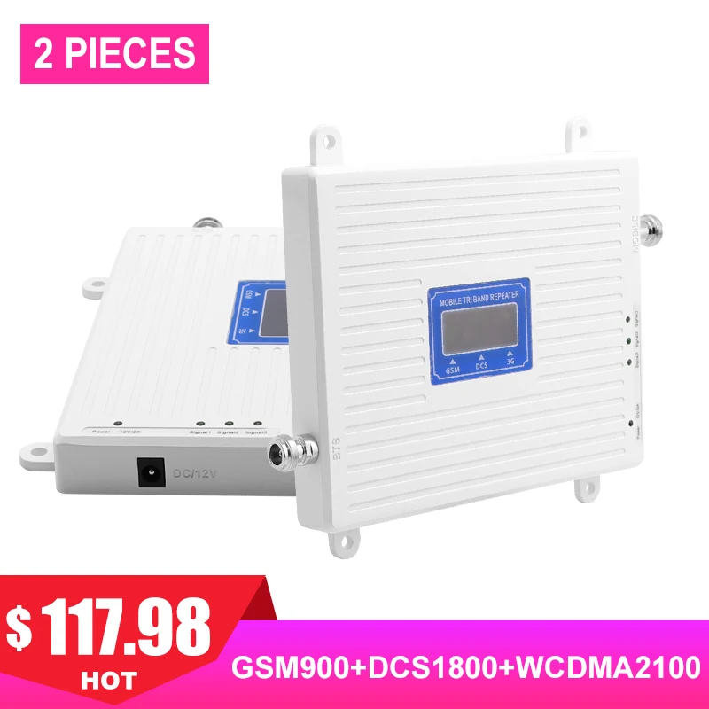 

4g repeater tri band 900 1800 2100 mhz gsm ALC repeater phone cellular booster LCD display 4g signal booster gd900 repetidor #