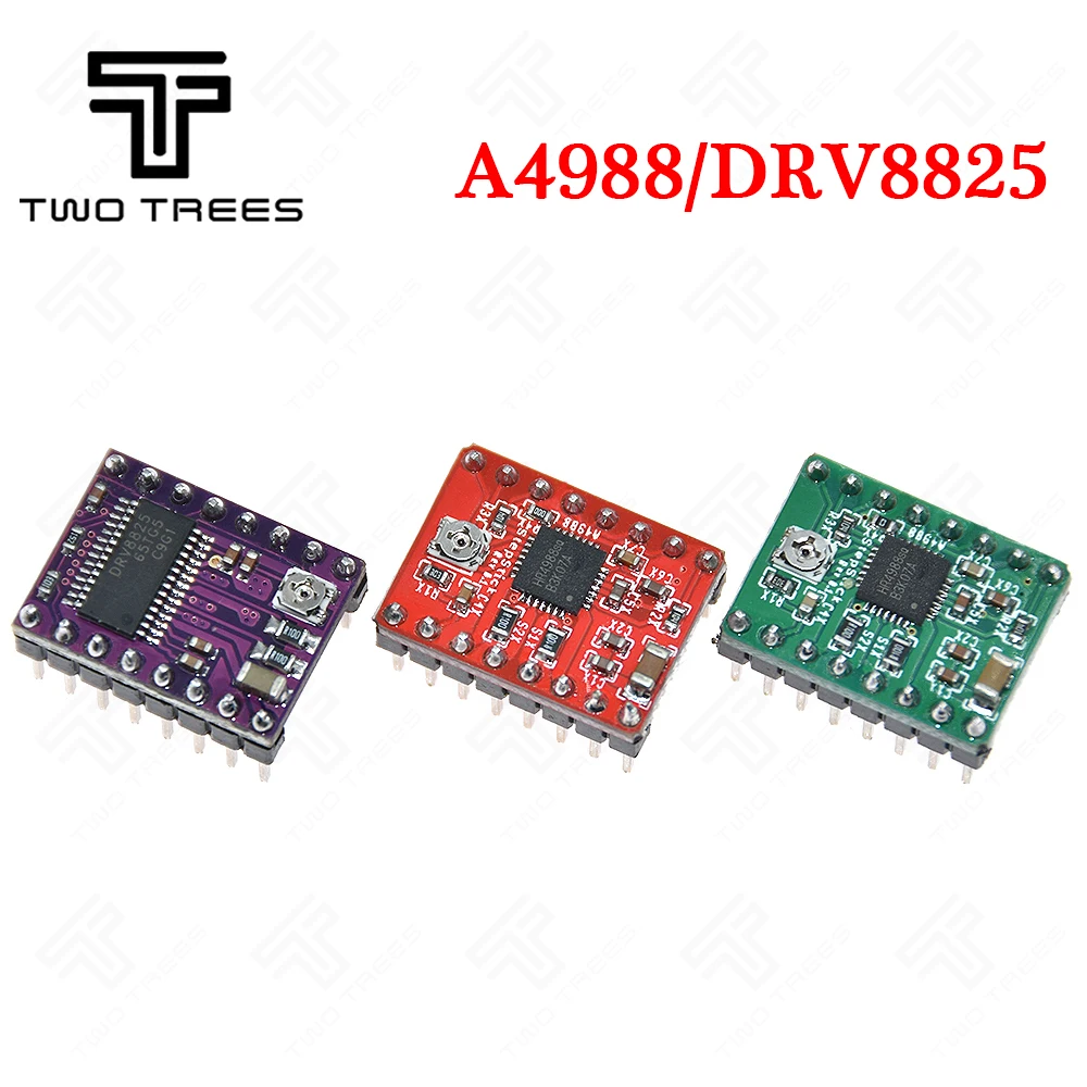 TWOTREES 3d принтер части Reprap A4988 DRV8825 шаговый двигатель драйвер модуль с радиатором Stepstick DRV8825 совместимый StepStick