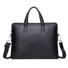 Черный мужской портфель из натуральной кожи, деловой Повседневный портфель, высокое качество, сумка для ноутбука, вместительный мужской портфель
