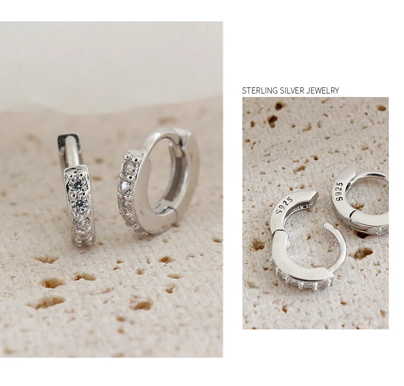 F.I.N.S 925 Стерлинговое Серебро маленькие серьги-кольца для женщин серебро 925 кубические циркониевые серьги Модные ювелирные изделия женская серьга
