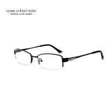 Италия Дизайн половина обод металлические очки Для женщин Полюбившийся роскошные очки тонкий оптический Рамки со стразами и гибкий шарнир mm3-c1