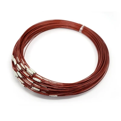 100 шт стальной провод шнурок для подвески с латунный винт застежка хороший для ожерелья Браслет ручное производство ювелирных изделий результаты 17," ; 1 мм - Цвет: DarkRed