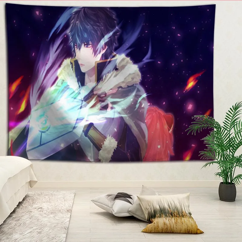 

Custom Tate No Yuusha No Nariagari Creative tapestry living room bedroom background wall fabric hanging painting small fresh