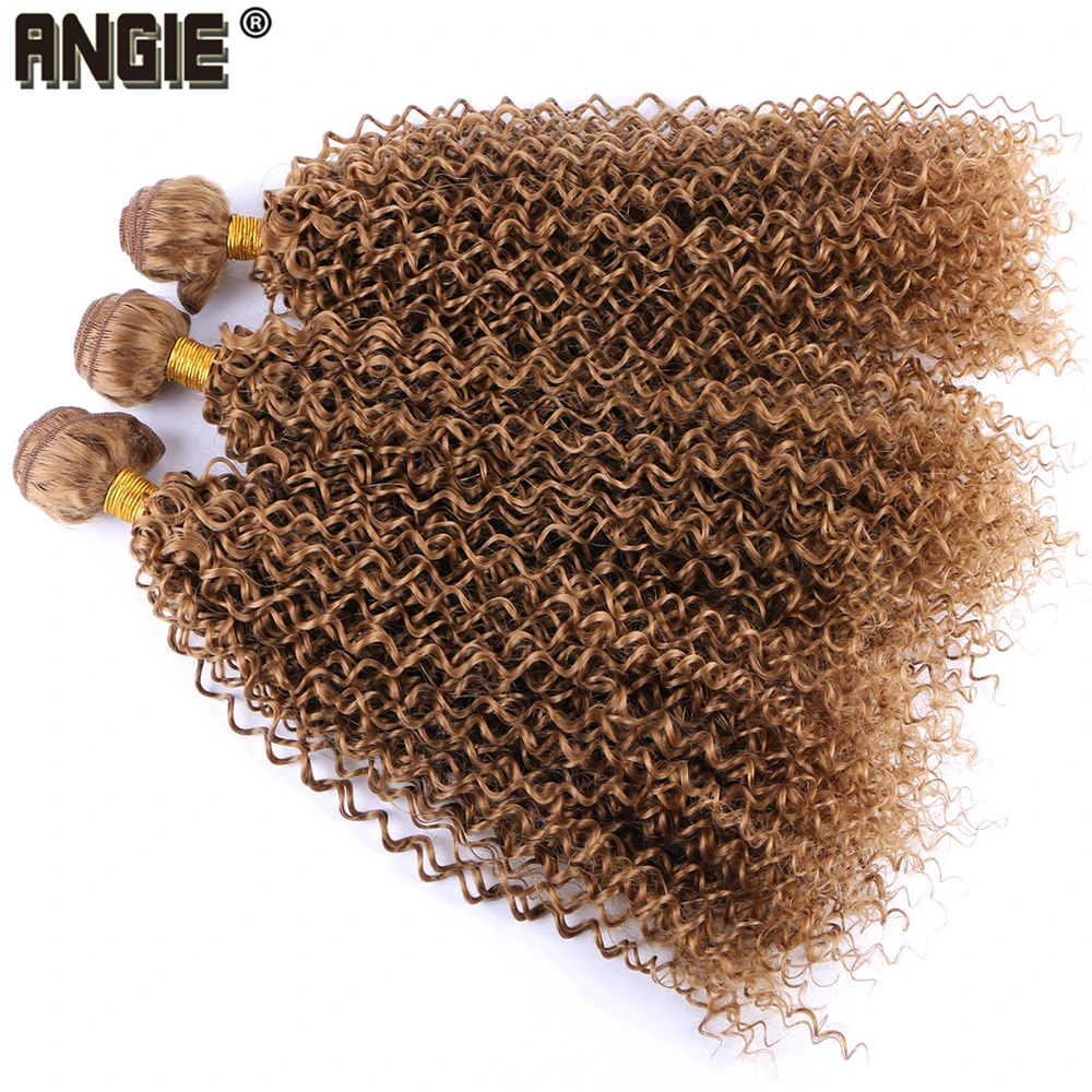 Kinky Curly синтетические волосы Weave Связки, 1"-30" 100 г синтетические волосы уток для женщин 1 пучки