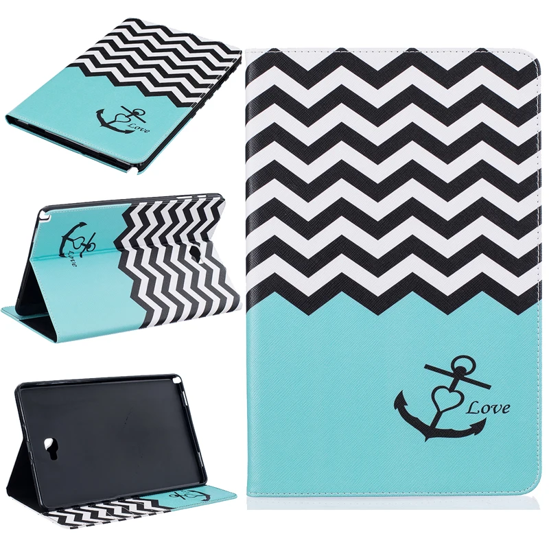 Colored Drawing PU Leather Tablet PC Cases with Kickstand For Samsung
