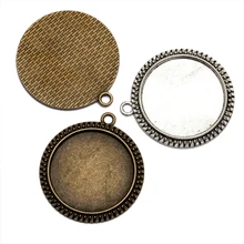 10 pçs 30mm pingente base em branco cabochão base pingente configuração para 30mm cabochão de vidro diy colar que faz