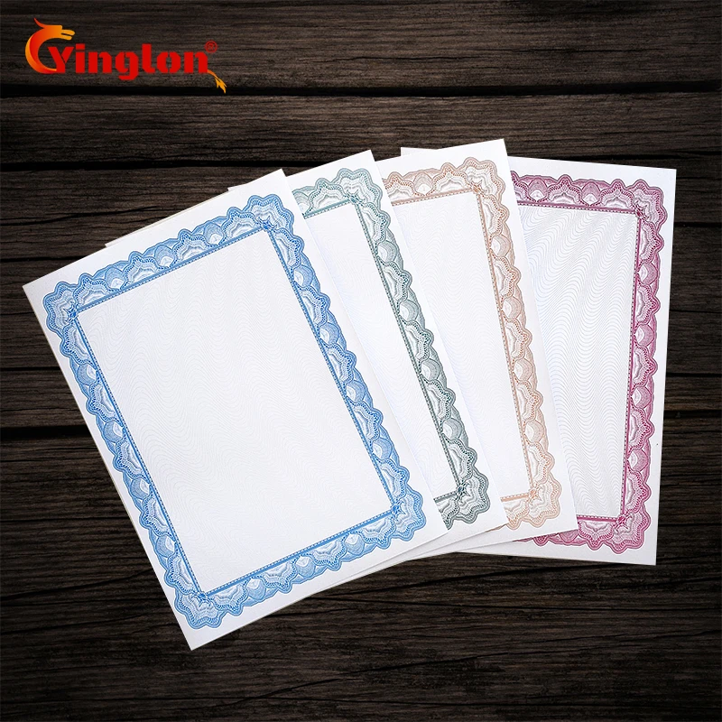 

Free shipping 25 pcs/lot Thicken 180g certificate paper A4 paper printable copy DIY typesetting printable paper have shading