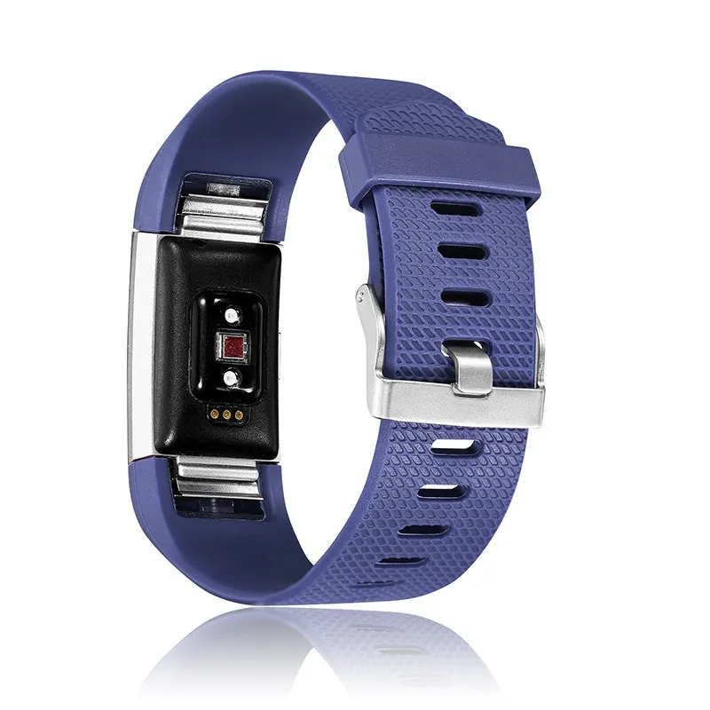 Сменный браслет на запястье, мягкий силиконовый браслет для подзарядки бит, 2 ремешка, часы, зарядка 2, смарт-браслет с квадратным и бриллиантовым экраном - Цвет: blue with Square