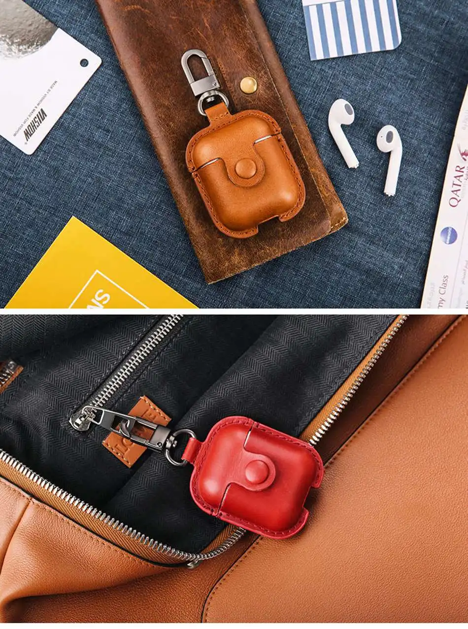 Чехол для беспроводных наушников Airpods чехол Iphone кожаный Оригинальный Air Pods